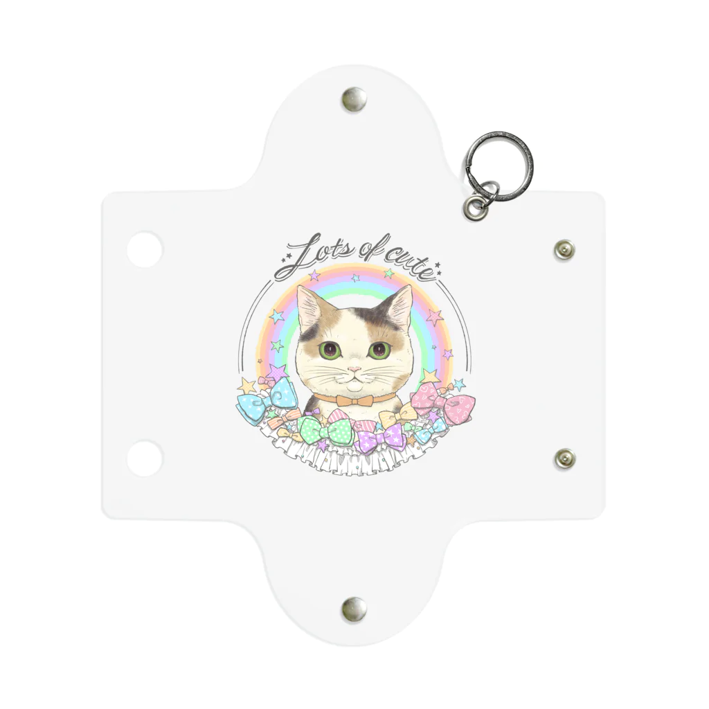 kima-maniのLots of cute 〜フリルとリボンと三毛猫と〜 Mini Clear Multipurpose Case