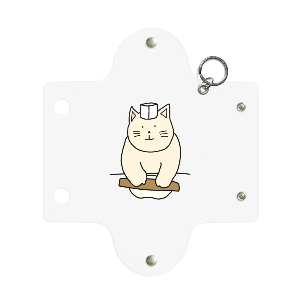 ＋Whimsyの蕎麦打ちねこ Mini Clear Multipurpose Case