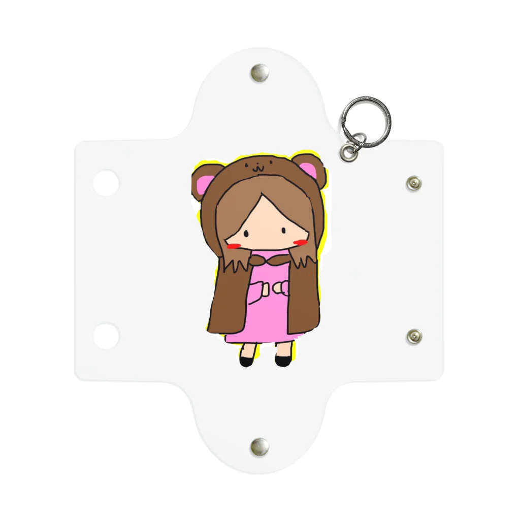 chiro&kuroのクマをきた女の子 Mini Clear Multipurpose Case