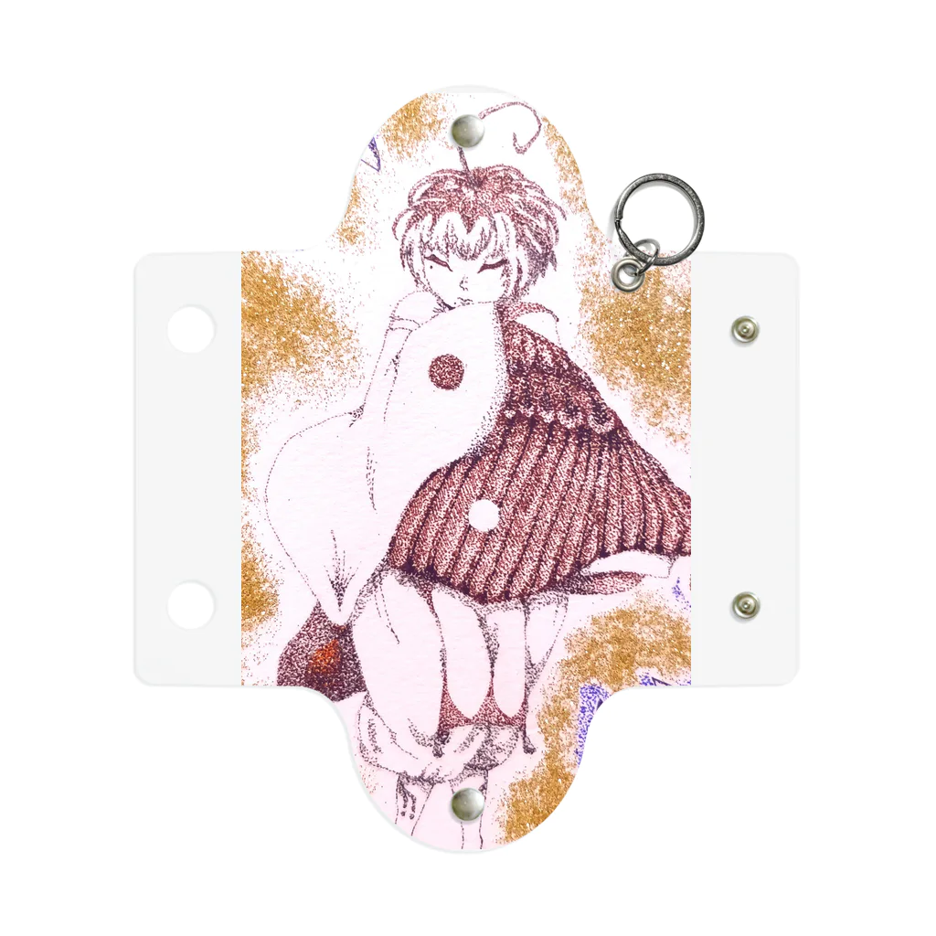 Pointillism loveの雀の子 Mini Clear Multipurpose Case