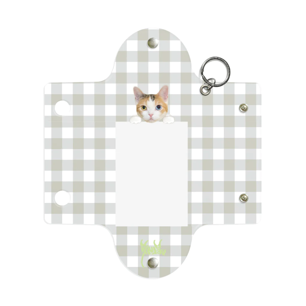 猫カフェにあにゃあグッズショップのたらこちゃんチェック柄チェキケース Mini Clear Multipurpose Case