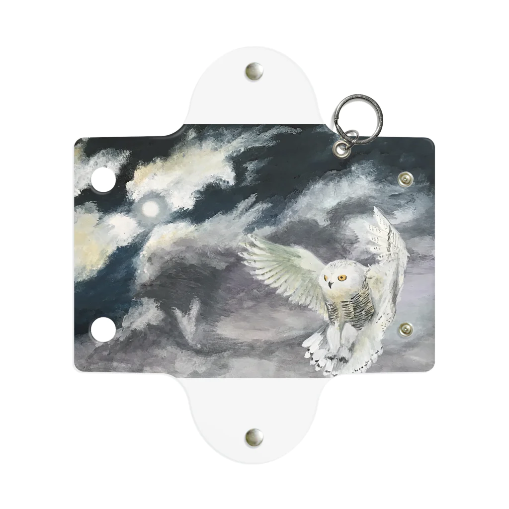 ギャラリー縁の夜空に飛ぶ梟　-An owl flying in the night sky- Mini Clear Multipurpose Case