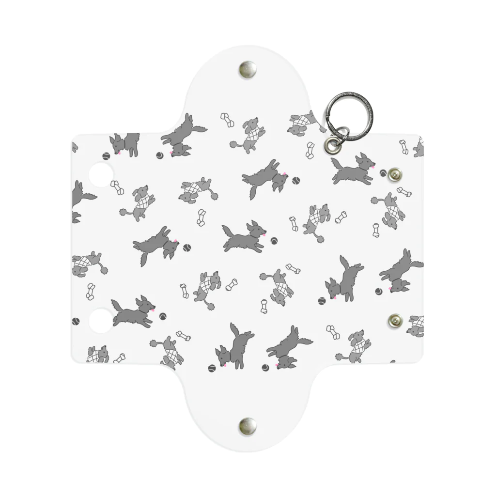 Chiyo.Wan(🐕🕊️のお店)のげんきいっぱいわんこ柄(クリアケース) Mini Clear Multipurpose Case