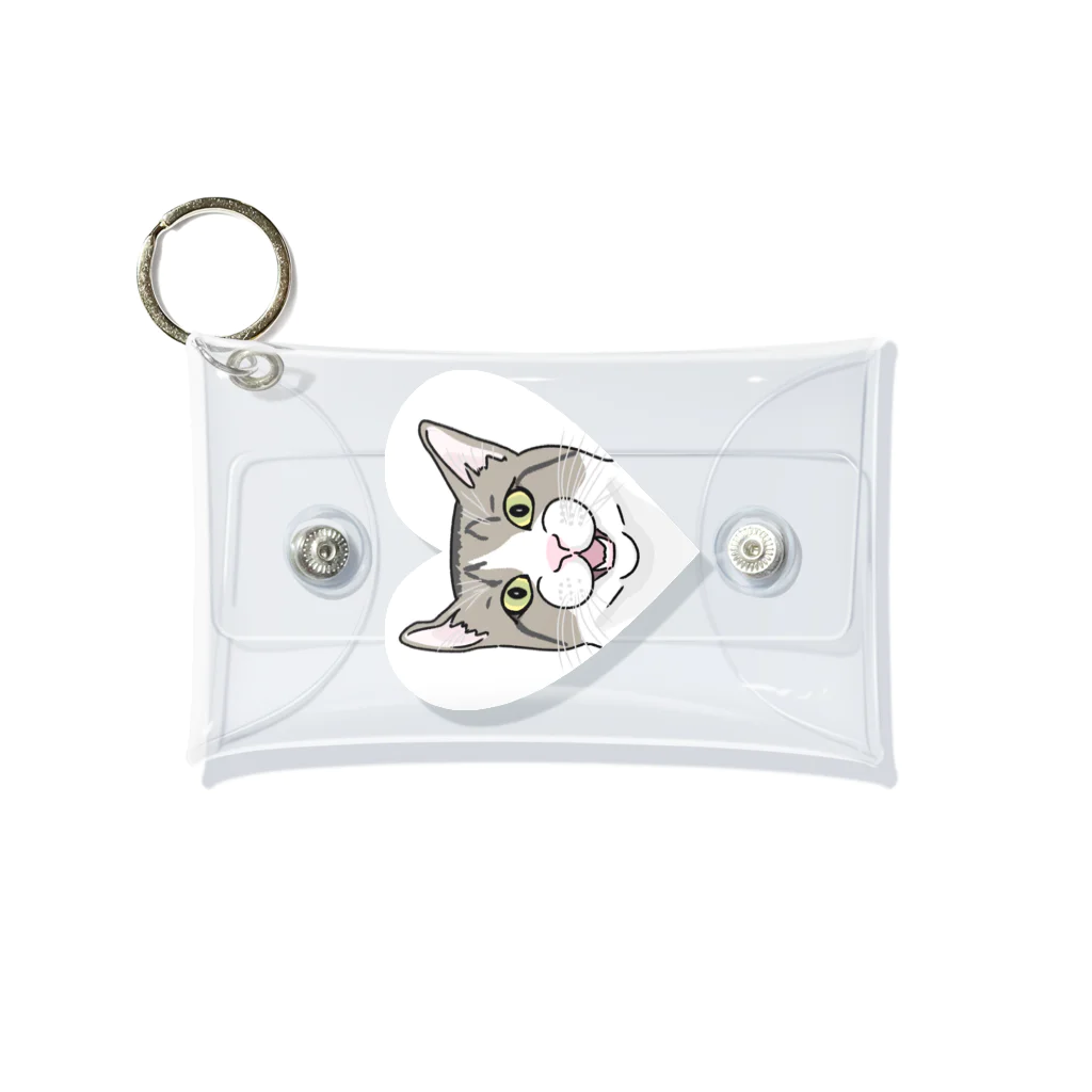 kurodaのどうしたの猫くん。(Heart ver.) Mini Clear Multipurpose Case