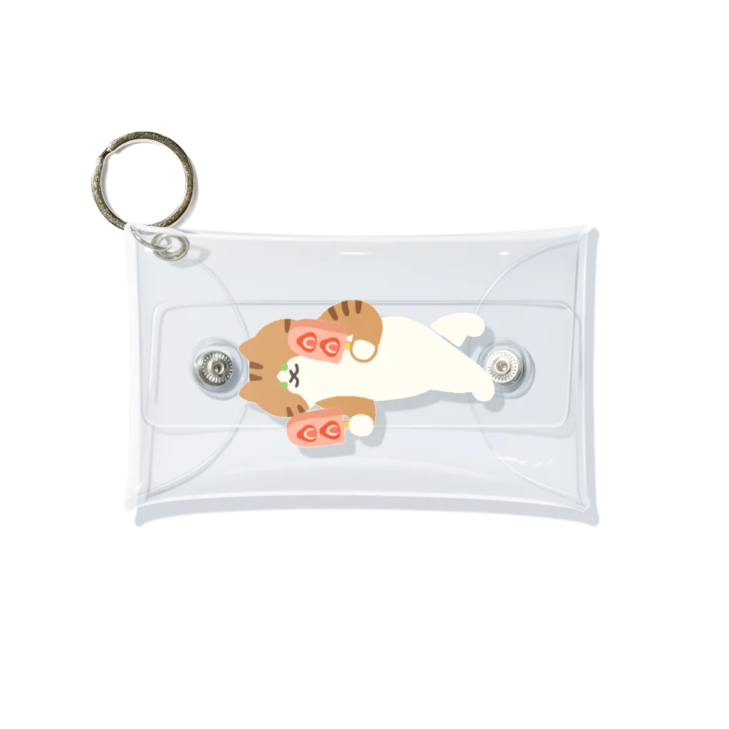 SUIMINグッズのお店のいちごアイスをあざとく運ぶねこ Mini Clear Multipurpose Case