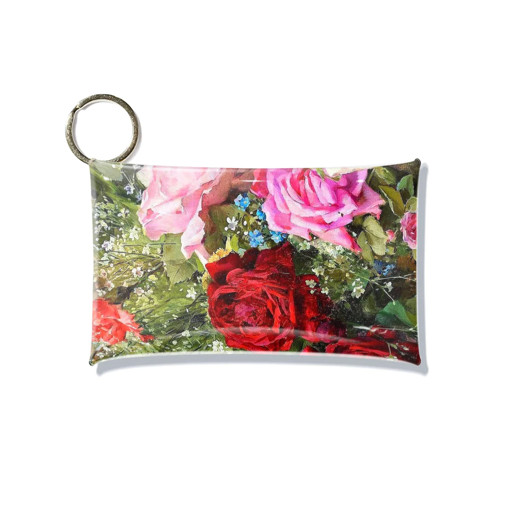 花名画アートグッズのルイ・マリー・ド・シュライバー《薔薇のある静物》 Mini Clear Multipurpose Case