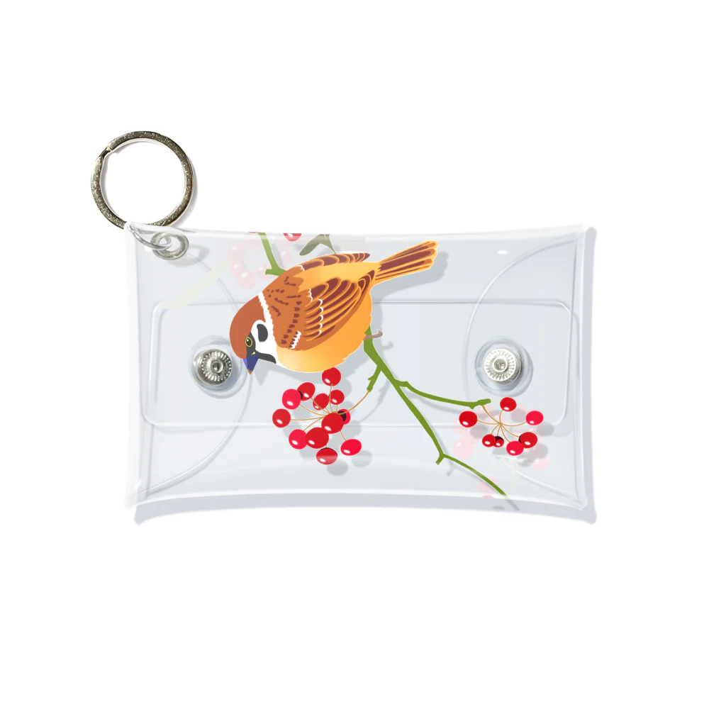 mim64382276のふくら雀とサルトリイバラ Mini Clear Multipurpose Case