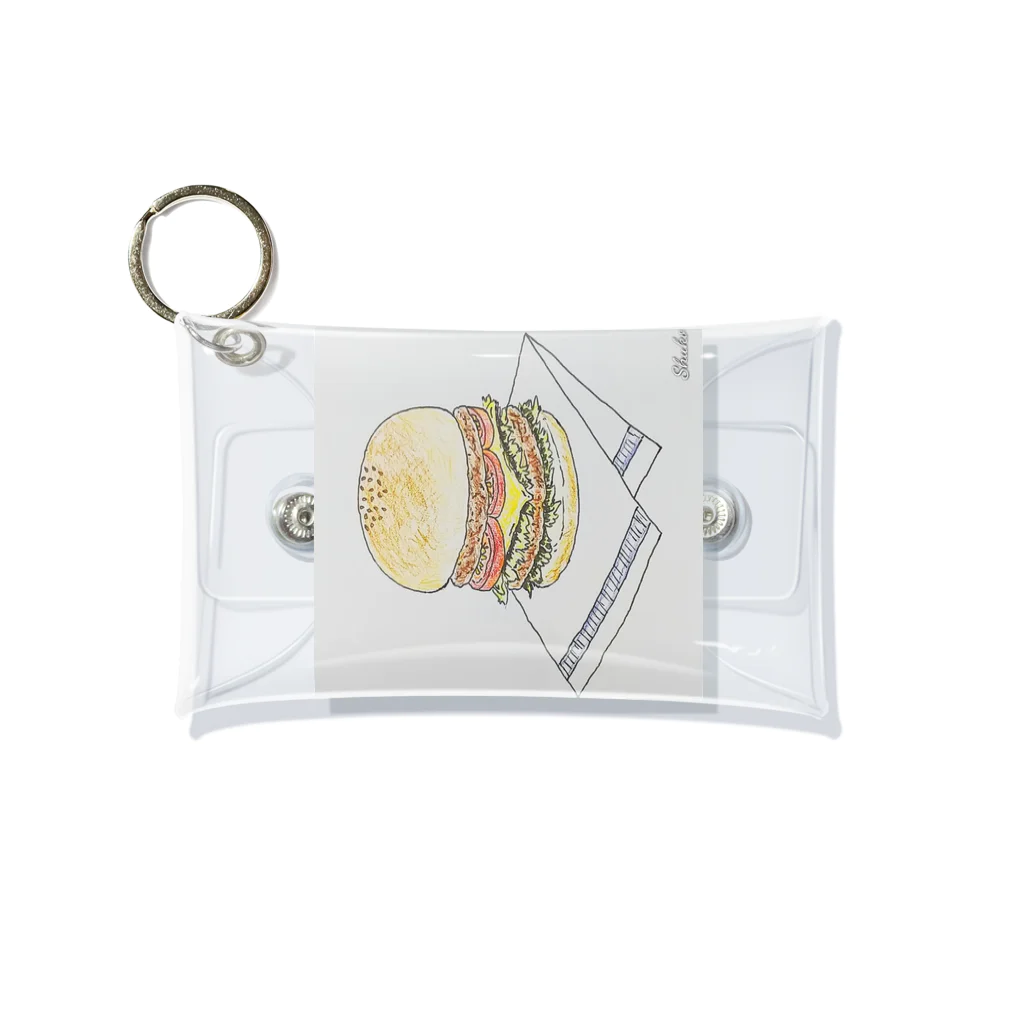 illustratorSHUKOのハンバーガー Mini Clear Multipurpose Case