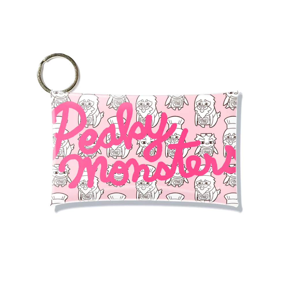 ピーキーモンスターズ【PeakyMonsters】ピキモングッズ公式ショップのライトピンク×ピンク Mini Clear Multipurpose Case