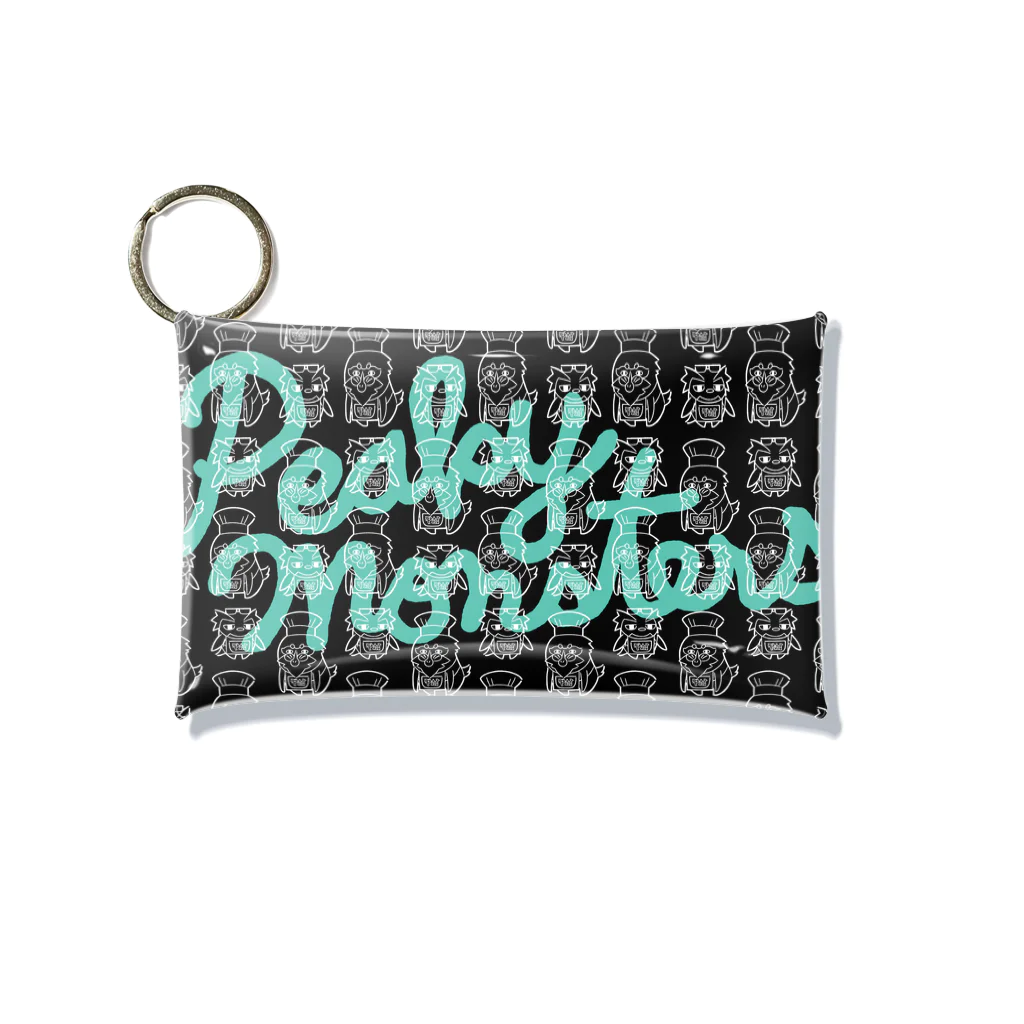 ピーキーモンスターズ【PeakyMonsters】ピキモングッズ公式ショップのブラック×グリーン Mini Clear Multipurpose Case