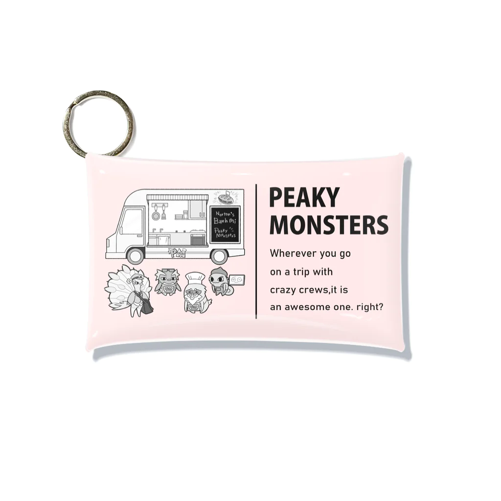 ピーキーモンスターズ【PeakyMonsters】ピキモングッズ公式ショップのモノクロピンク(ミニマルチケース)ピキモンキッチンカーシリーズ Mini Clear Multipurpose Case