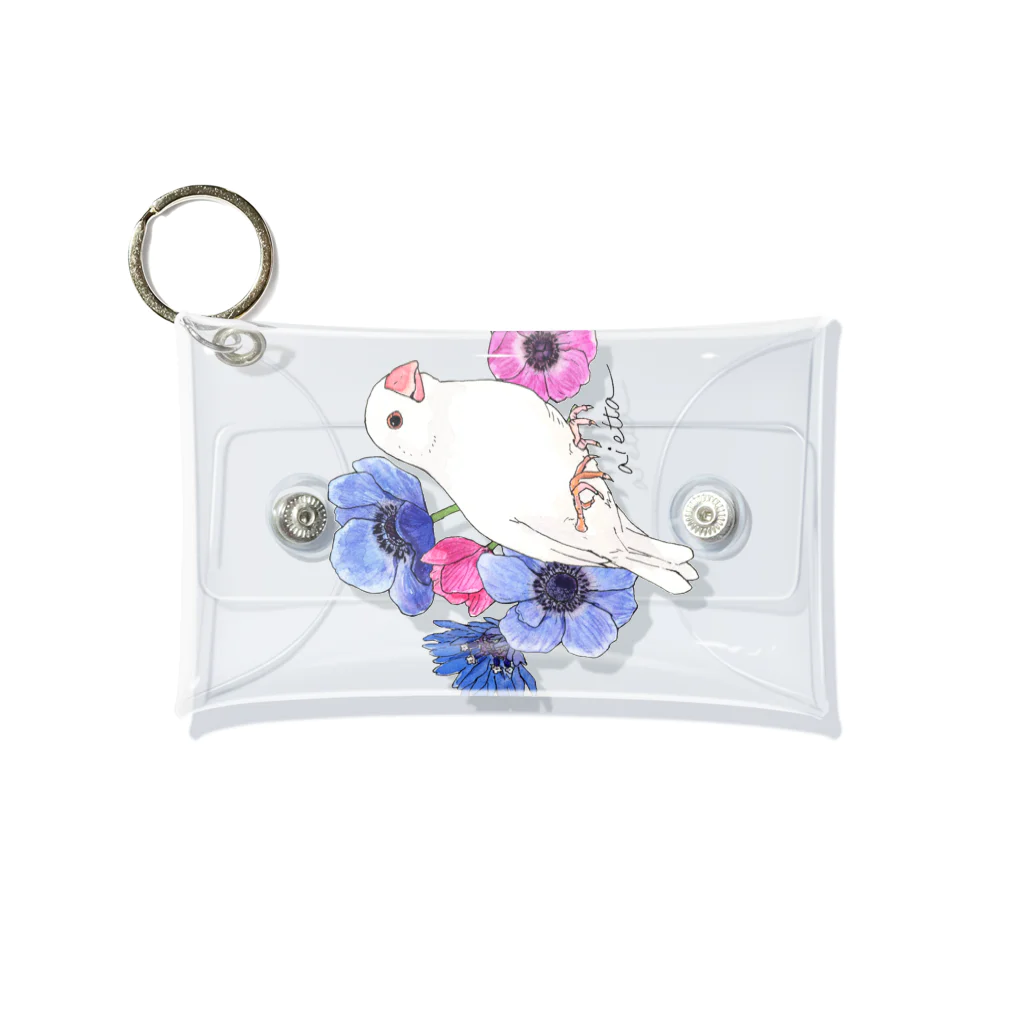 aiettaのアネモネ文鳥/白文鳥 Mini Clear Multipurpose Case