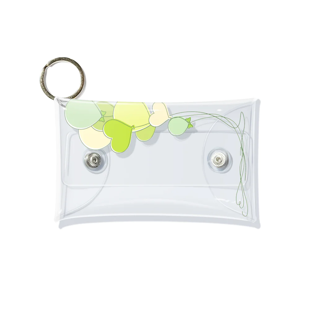 hanaの推し活ショップのlightgreen balloons Mini Clear Multipurpose Case