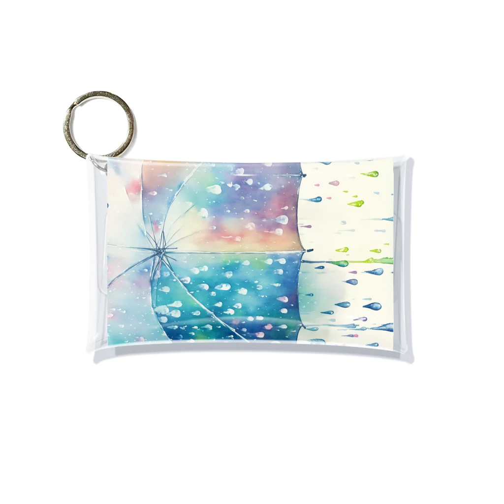 ぽけの水彩風雨の風景 Mini Clear Multipurpose Case