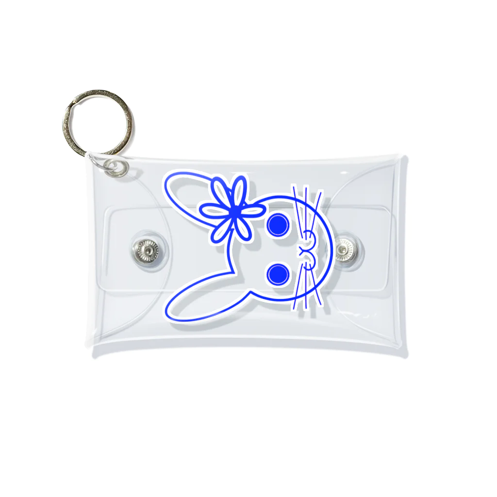 Rabbitflowerのびっくり♥らびこ♥ブルー Mini Clear Multipurpose Case