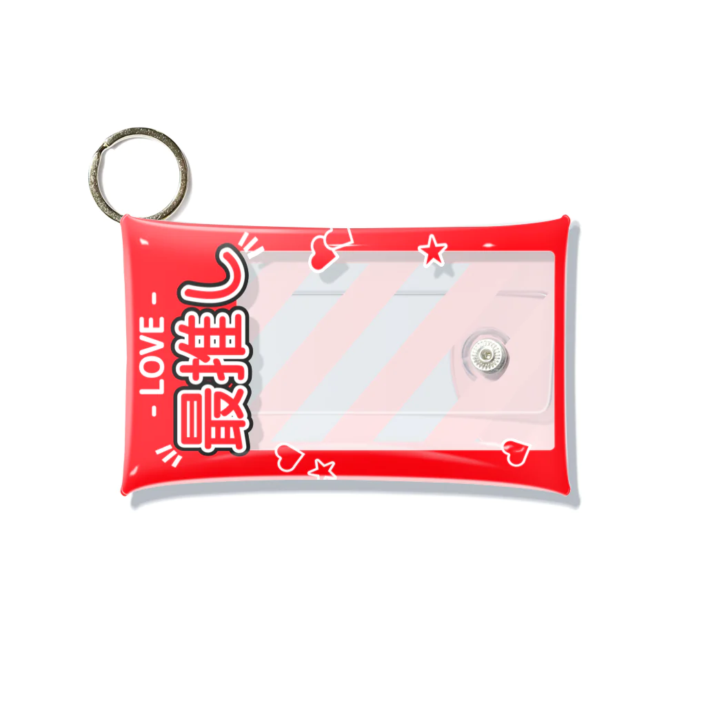 ドルオタ - アイドルオタク向けショップの『LOVE - 最推し』推しチェキケース【赤】 Mini Clear Multipurpose Case