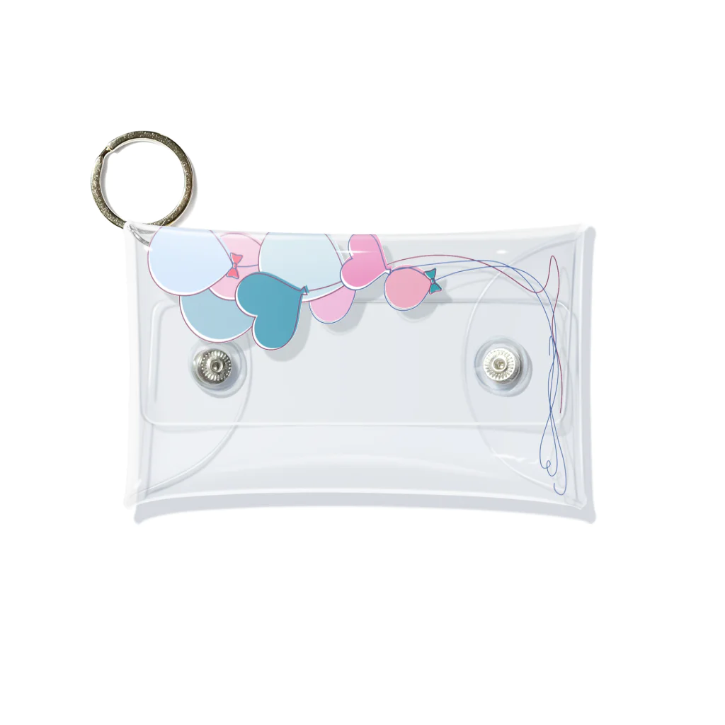 hanaの推し活ショップのblue ＆ pink balloons Mini Clear Multipurpose Case