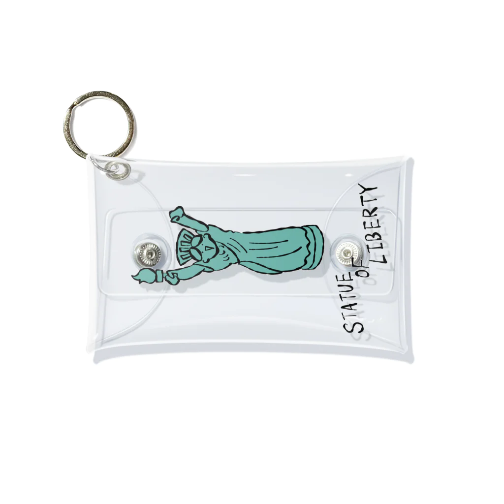 とある丸眼鏡の描き散らしのSTATUE OF LIBERTY_透明 Mini Clear Multipurpose Case