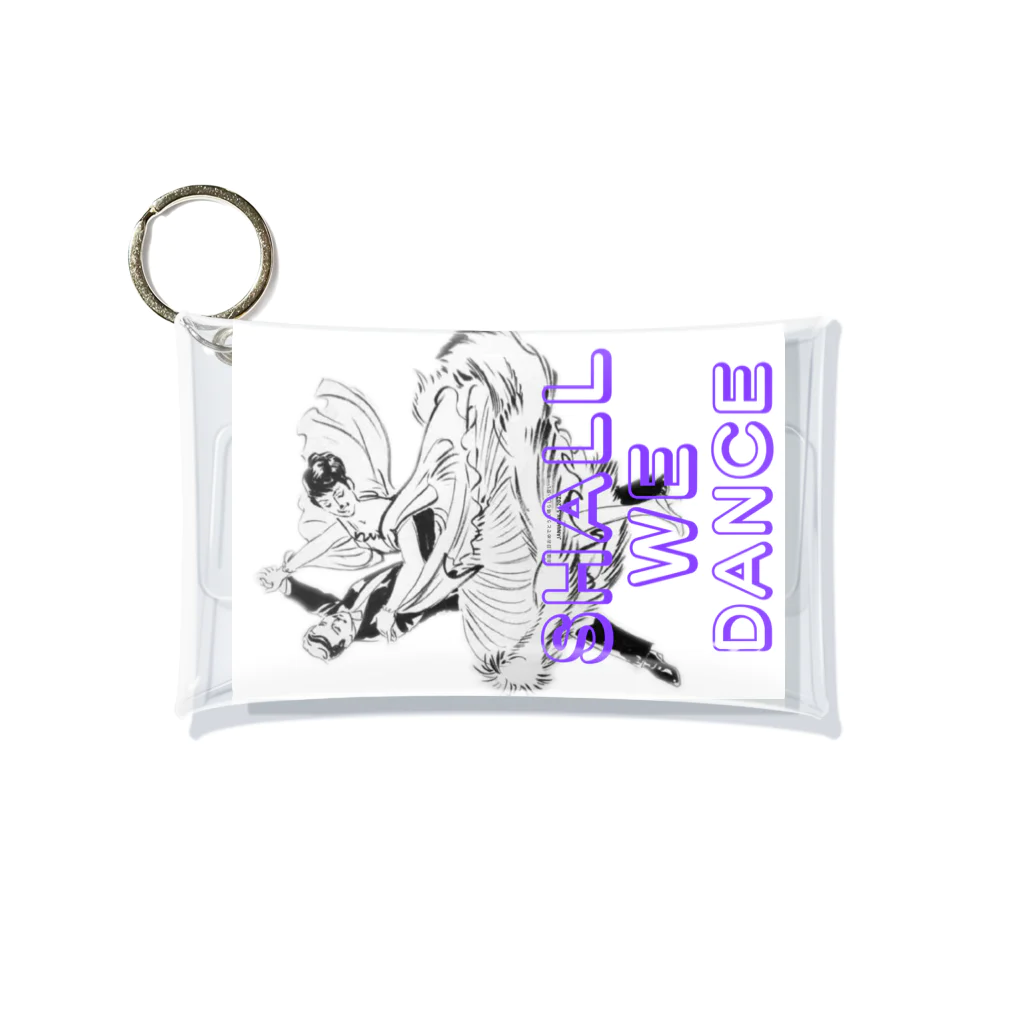 Heart-of-JapneseCultureのShal We Dance（ブルー、白抜き） Mini Clear Multipurpose Case