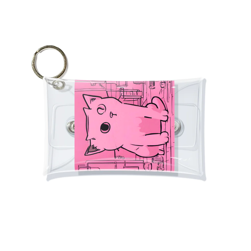 rikanのピンクキャット Mini Clear Multipurpose Case