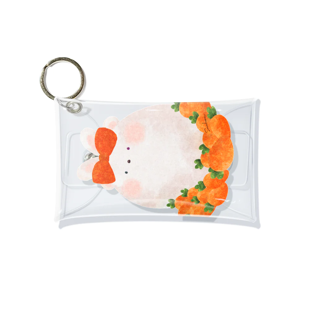 そらはる1のうさぎおばけクマちゃん Mini Clear Multipurpose Case