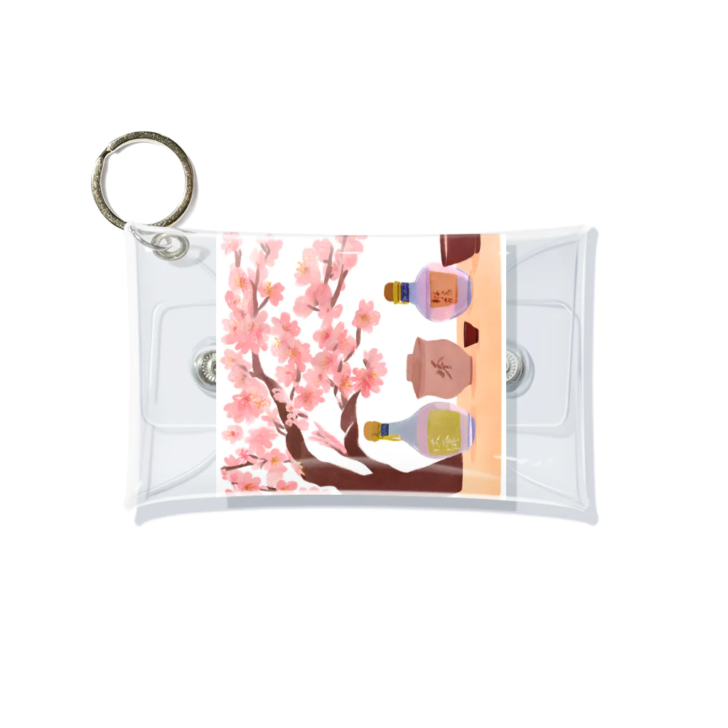 無類の酒好きの桜の下で花見酒 Mini Clear Multipurpose Case