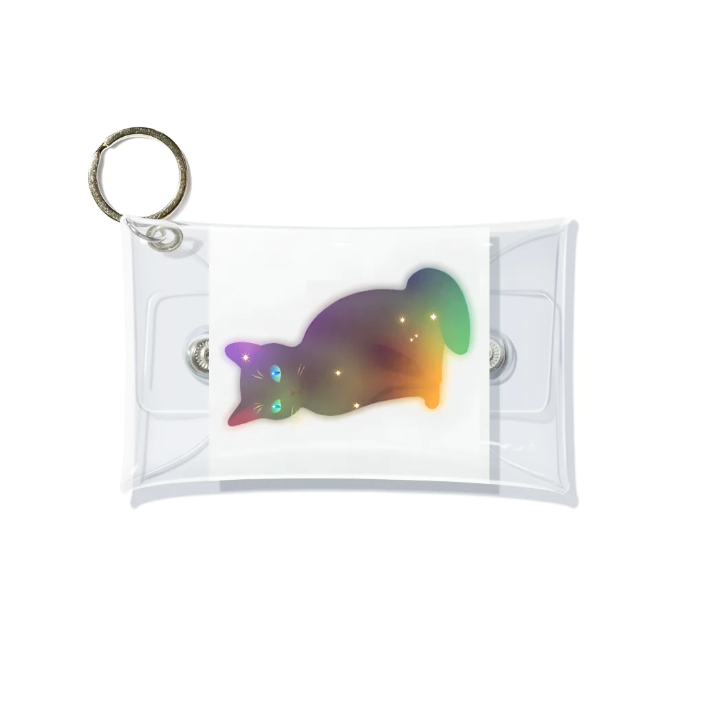 ageha(アゲハ)のくろねこ Mini Clear Multipurpose Case