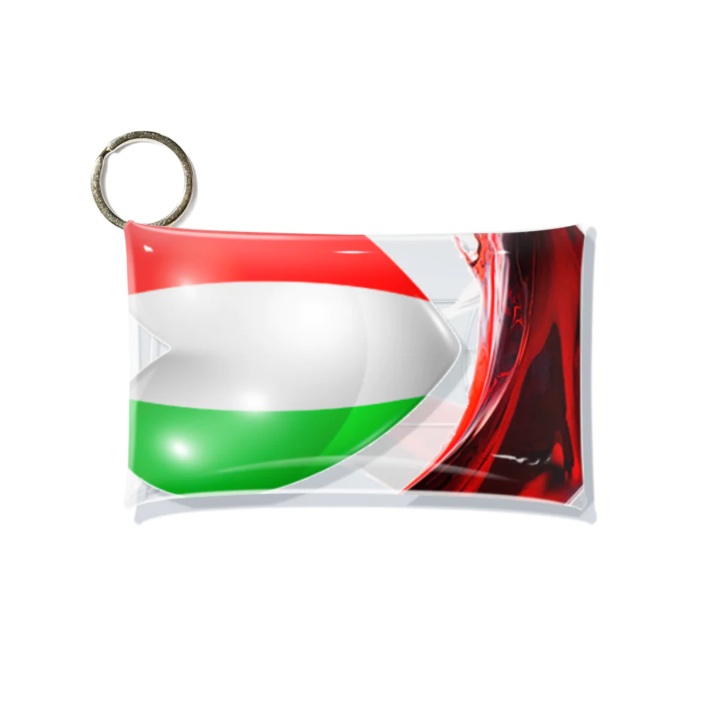 WINE 4 ALLの国旗とグラス：イタリア（雑貨・小物） Mini Clear Multipurpose Case