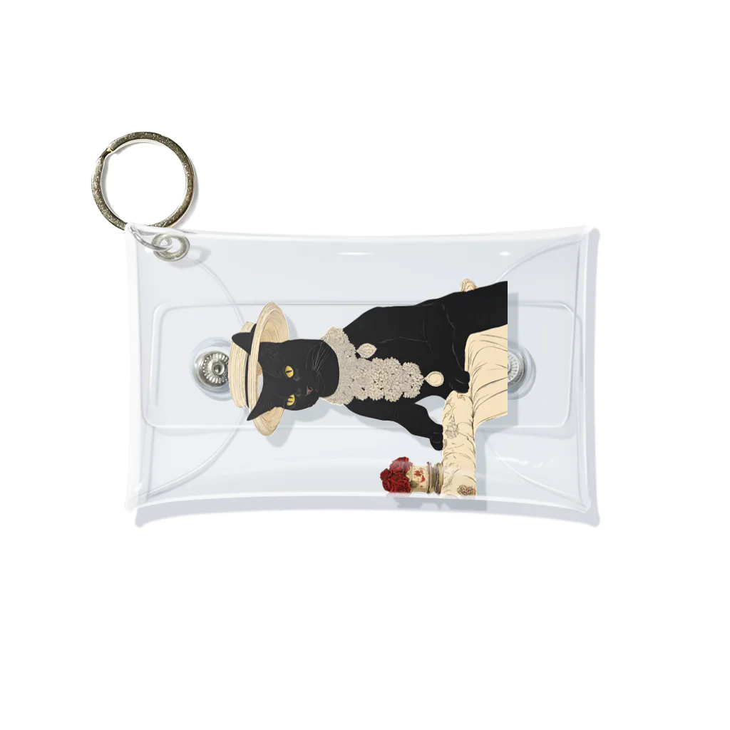 merch_by_kの黒猫のマダムの生地屋でお買い物 Mini Clear Multipurpose Case