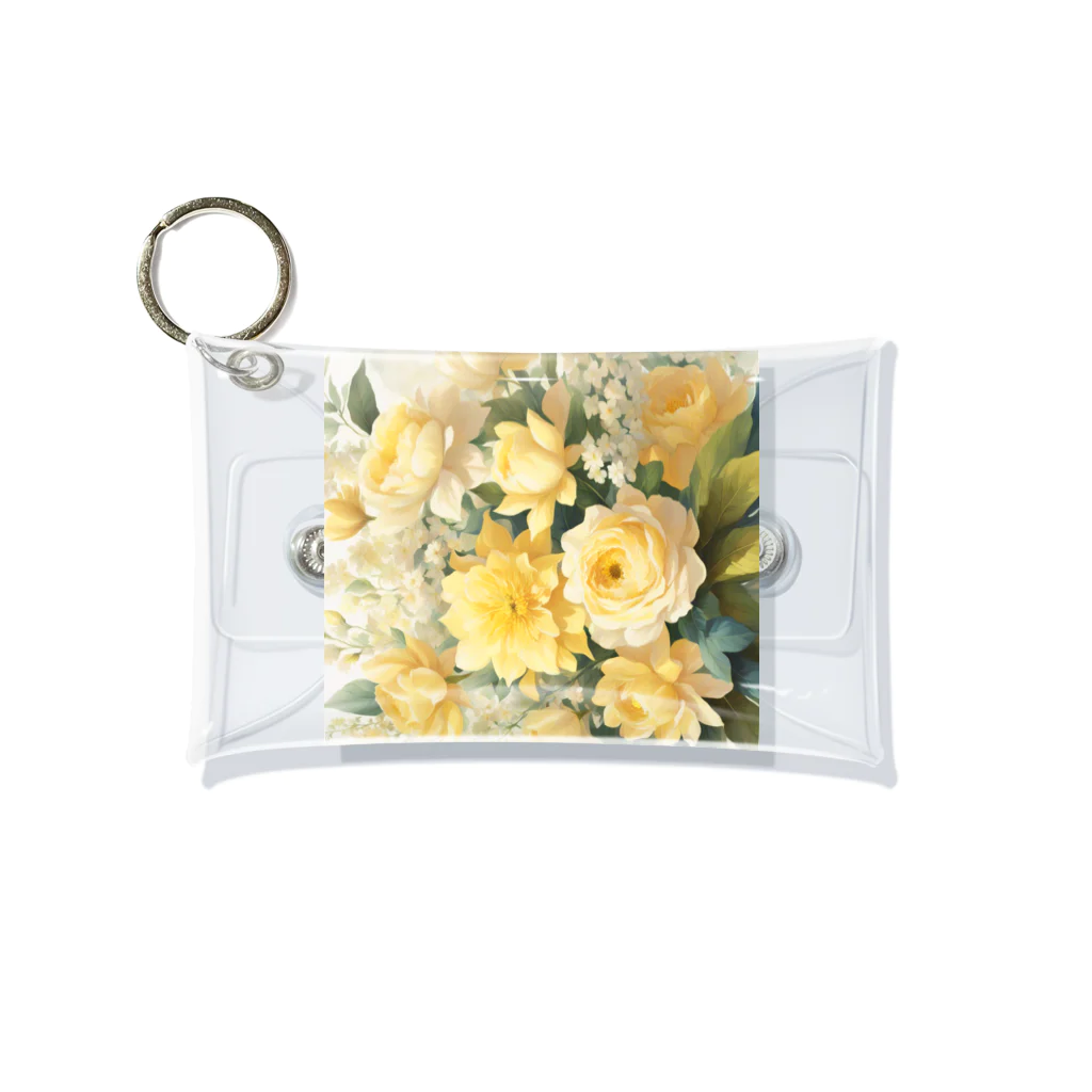 okierazaのペールイエローテーマの花束 Mini Clear Multipurpose Case