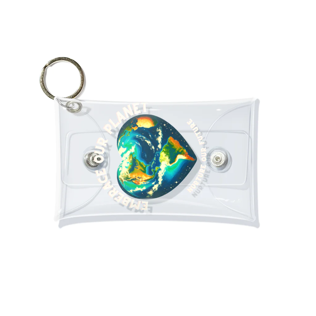 KULIEITAの地球の日　Earth day エコ　地球　ハート Mini Clear Multipurpose Case