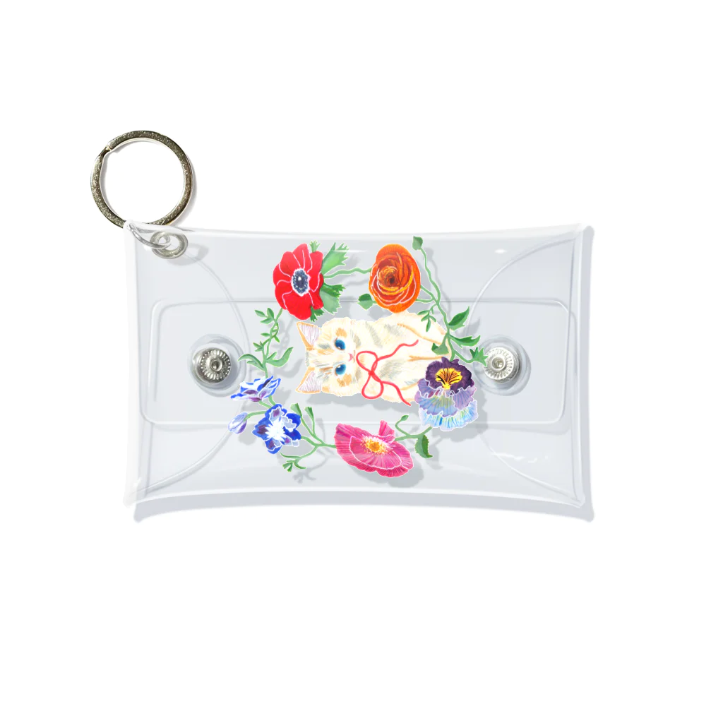 mitsuami_witchのSpring flower&Cat Mini Clear Multipurpose Case