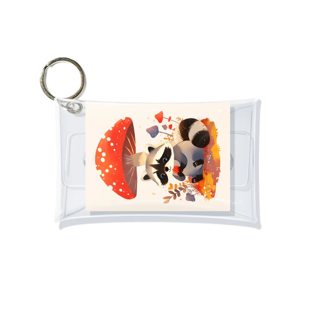 AQUAMETAVERSEのアライグマのお食事　Hime  2530 Mini Clear Multipurpose Case