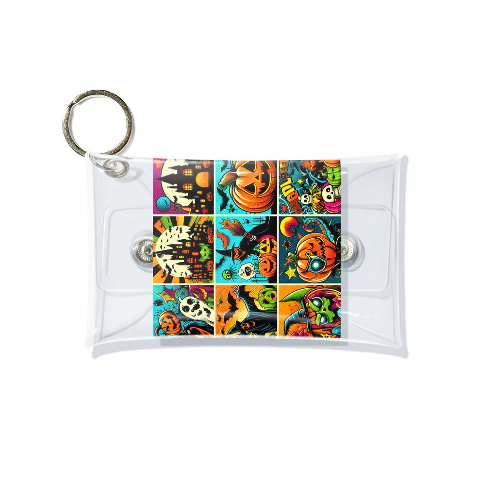 momonekokoのポップなハロウィン Mini Clear Multipurpose Case