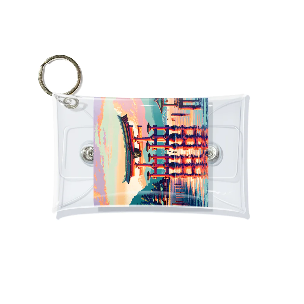 Pixel Art Goodsの厳島神社（pixel art） Mini Clear Multipurpose Case