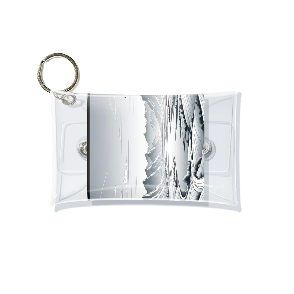 aICreationのモノクロの雪景色 Mini Clear Multipurpose Case