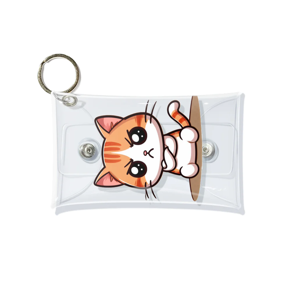 @猫グッズ製作所のかわいい猫のヤンチャまる Mini Clear Multipurpose Case