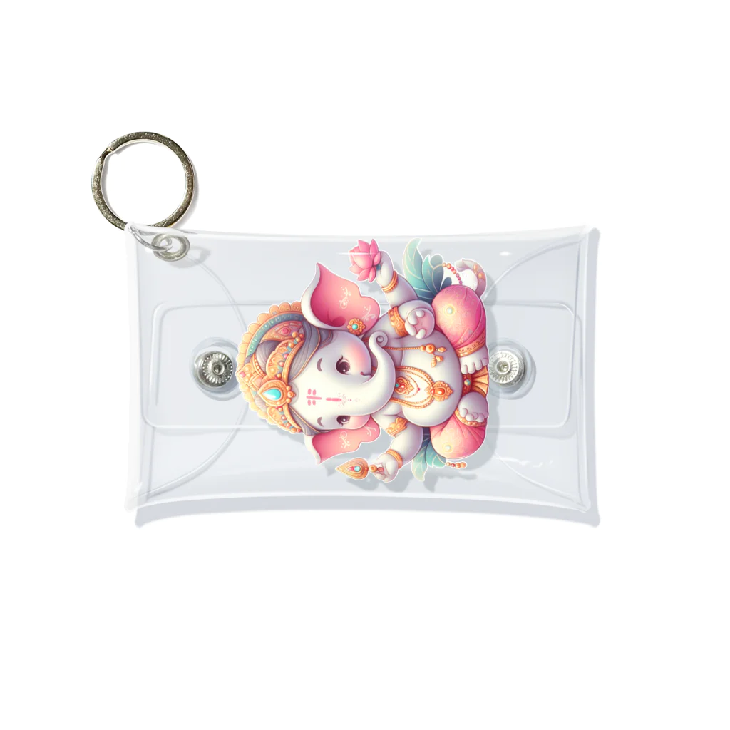 🐘Ganesha Shop🪷のぽってりゆる可愛ガネーシャ Mini Clear Multipurpose Case