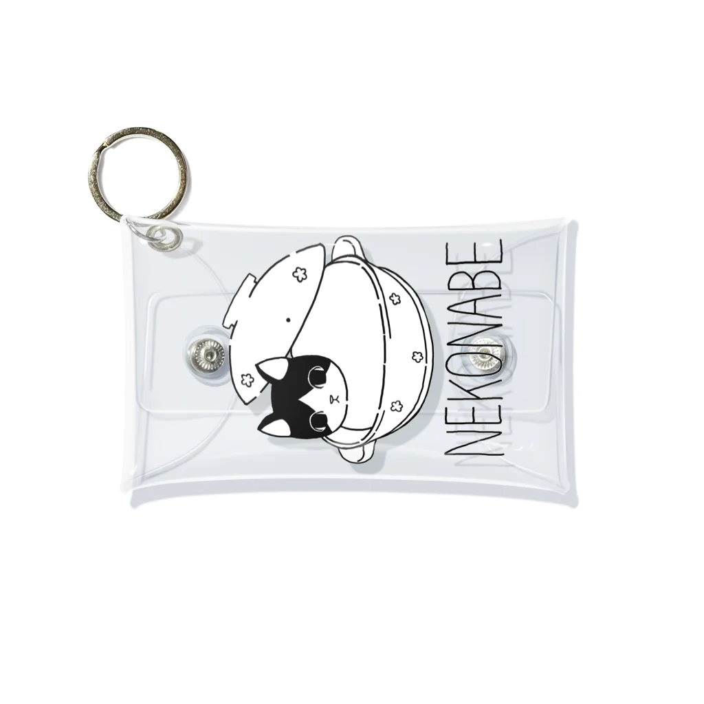 kiddingrOOmのねこ鍋・ハチワレ Mini Clear Multipurpose Case