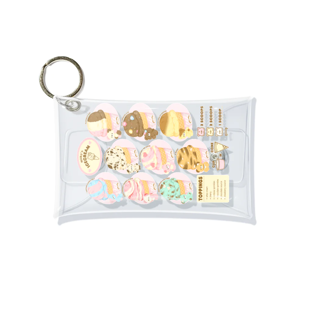 Milky'sのice cream shop Mini Clear Multipurpose Case