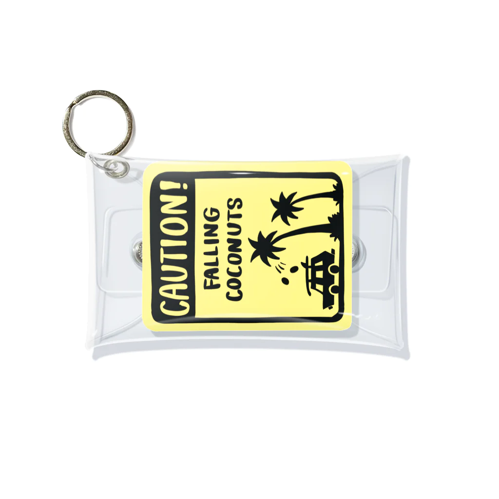 🌈 RAINBOW BEACH STORE 🌴のCAUTION COCONUT Mini Clear Multipurpose Case