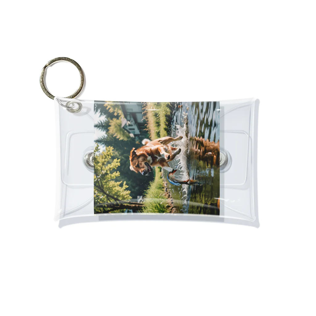 kokin0の水辺を走る犬 dog runnning on the water Mini Clear Multipurpose Case