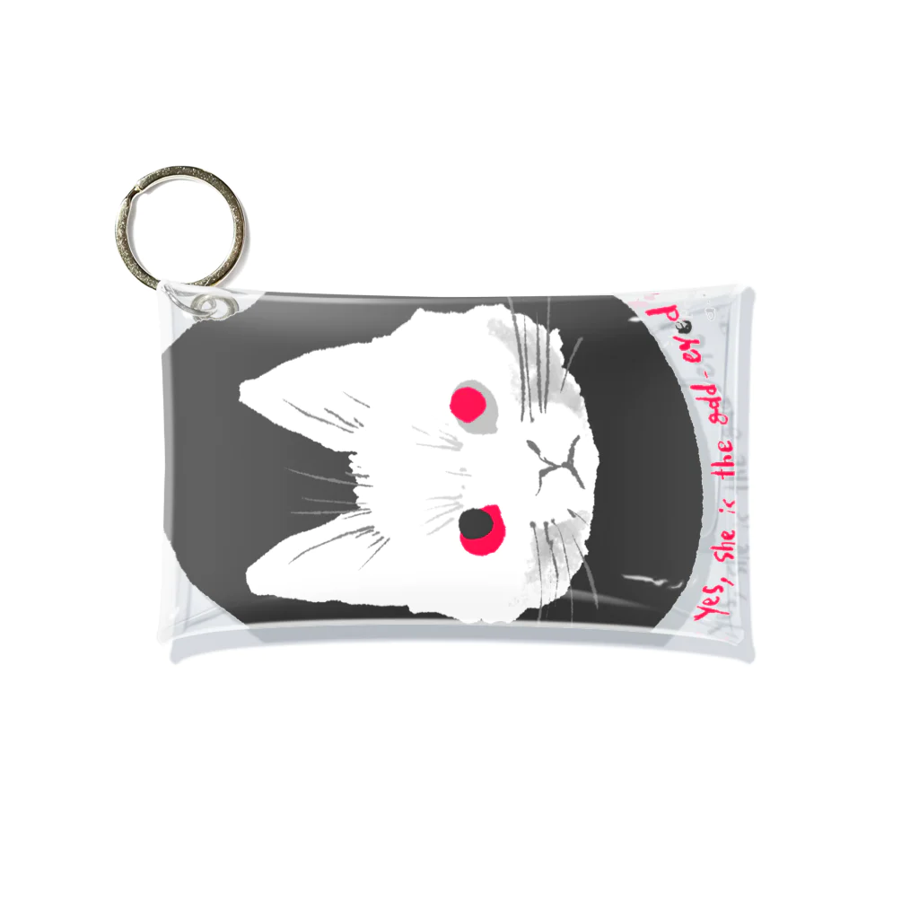 mya-mya=MIYA JUNKO's shop 02のodd-eyed cat Mini Clear Multipurpose Case
