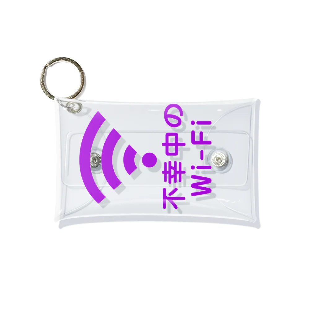 グラフィンの不幸中の幸い?不幸中のWi-Fi 紫 ロゴ小さめ Mini Clear Multipurpose Case