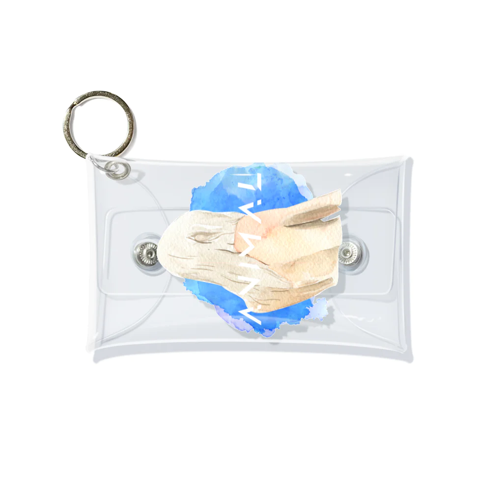 SANKAKU DESIGN STOREの僕らはただの動物。 青 Mini Clear Multipurpose Case