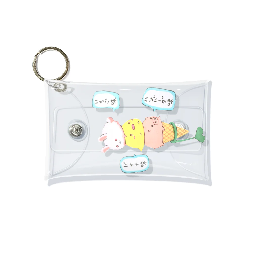 めんこラボ。のうさぴよぶたアイス Mini Clear Multipurpose Case