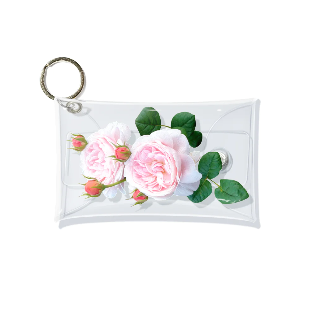 コマタヒチの蕾のついたピンクの薔薇 Mini Clear Multipurpose Case