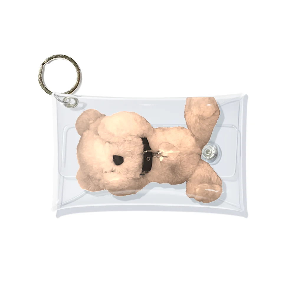 💜Salon de Lucia💜のPeek-a-boo Teddy sepia Mini Clear Multipurpose Case