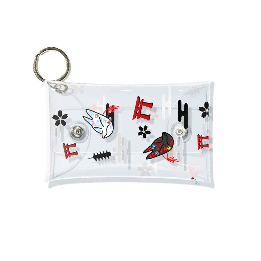 にゃーにゃー組@LINEスタンプ＊絵文字販売中！の狐面 Mini Clear Multipurpose Case