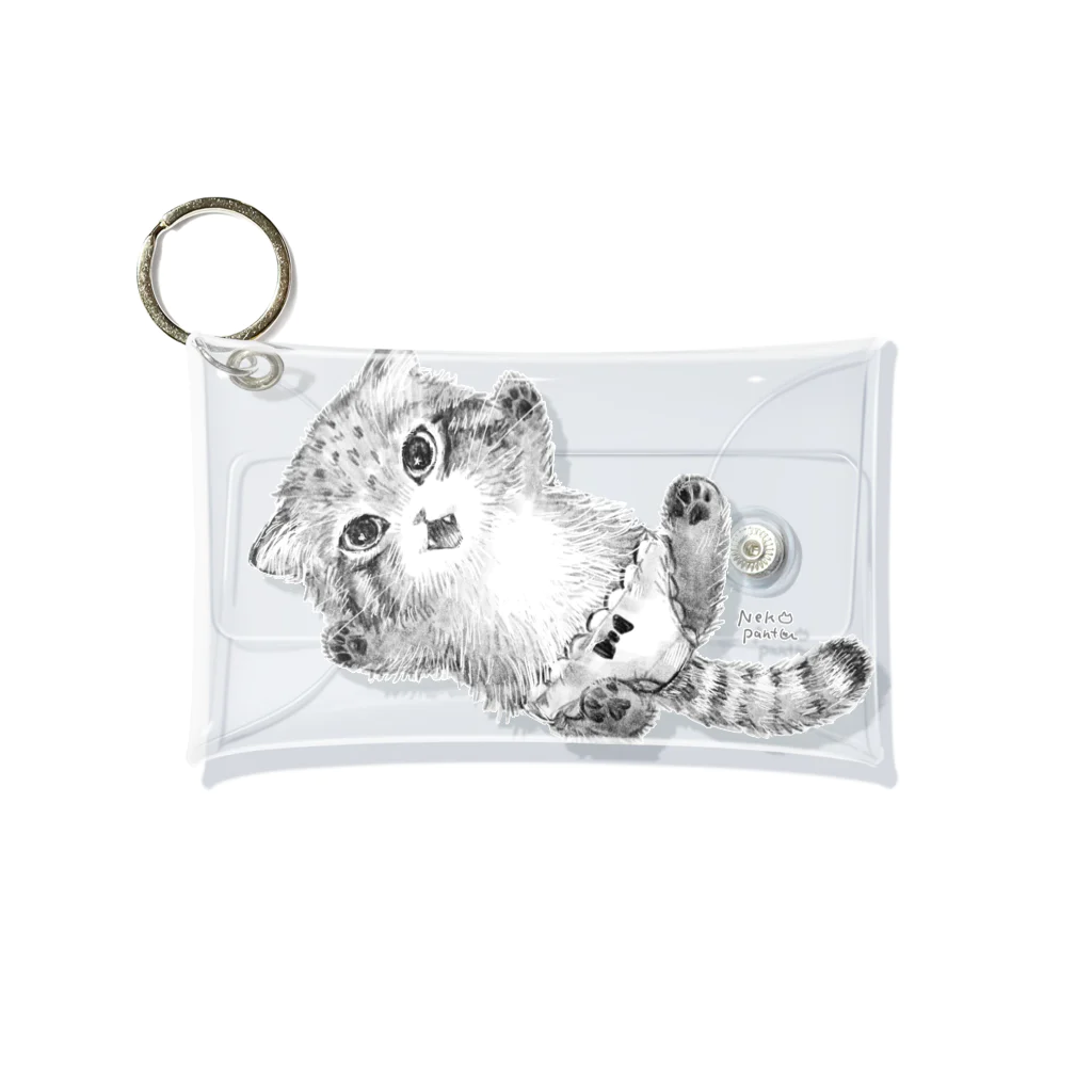 ねこぱんつのマヌルネコごろん Mini Clear Multipurpose Case